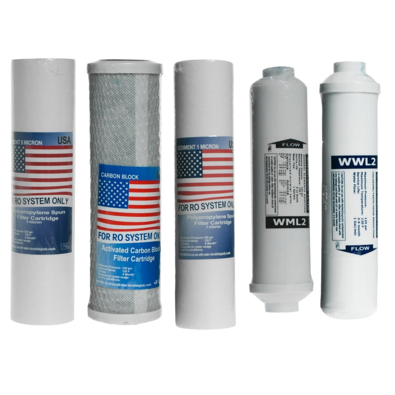 Replacement cartridges set for RO6 osmosis filter