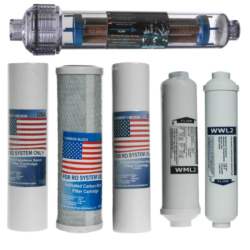 Replacement cartridges set for RO7 AIFIR 2000 osmosis filter