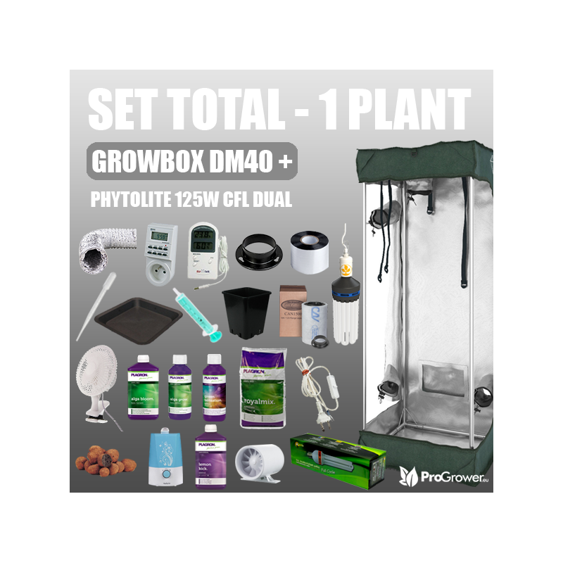 Zestaw TOTAL - 1 roślina - Growbox DM40 + Lampa CFL 125W Dual