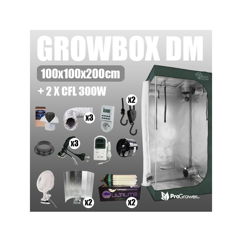 Complete Kit: Growbox Diamond Room 100 + 2 x CFL 300W