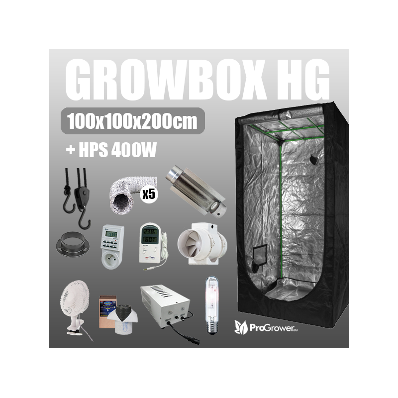 Zestaw do uprawy: Growbox HG 100x100x200cm + HPS 400W