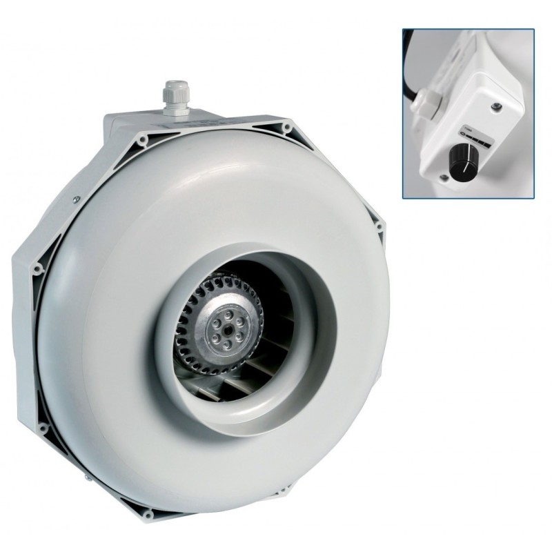 CAN Ø125mm radial fan, 370 m³/h, 4-stage speed control