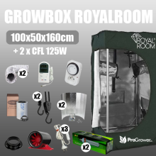 Komplettset: Growbox RoyalRoom 100x50x160cm + 2 x CFL 125W