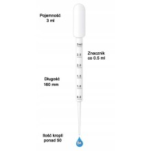 Pasteur pipette 3ml, plastic