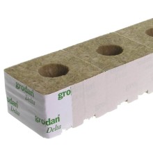 GRODAN 10x10x6.5cm, mineral wool cube, hole fi 27mm, 1pc.