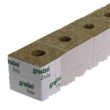 GRODAN 7.5x7.5x6.5cm, mineral wool cube, hole fi 27mm, 1pc.