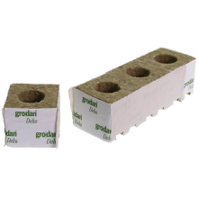 GRODAN 7.5x7.5x6.5cm, mineral wool cube, hole fi 42mm, 1pc.