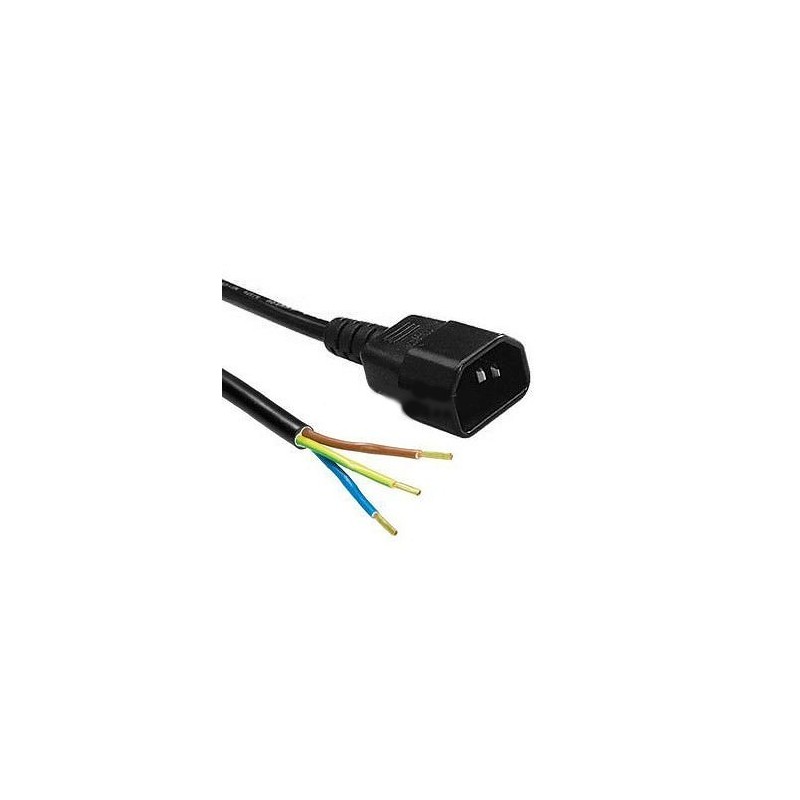 Power cord with IEC C14 plug, male, 3x1.5mm, length 3m