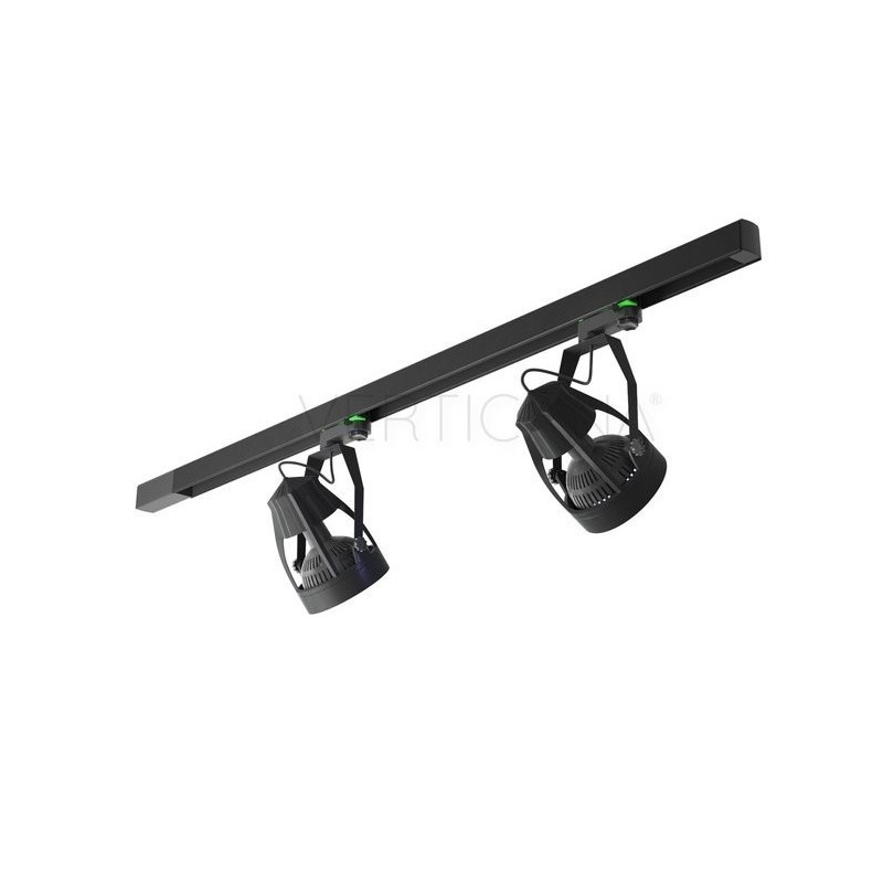 Lighting set VERTICANA 2x bulb + holder + rail, black, 45 ° lens