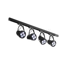 Beleuchtungsset VERTICANA 4x Lampe + Halter + Schiene, schwarz, 45 ° Objektiv