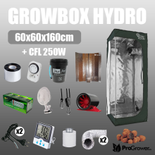 Komplettes HYDRO Kit: Growbox 60x60x160cm + CFL 250W