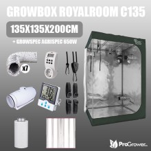 Komplettset: Growbox Royalroom C135 135x135x200cm + Growspec Agrispec 650W