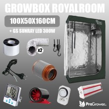 Complete Kit: Growbox RoyalRoom 100x50x160cm + GS Sunray LED 300W