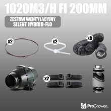 Lüftungsset SILENT HYBRID-FLO 1020m3/h fi 200mm