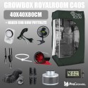 Komplettset: Growbox RoyalRoom C40S 40x40x80cm +  Naked COB 60W Phytolite