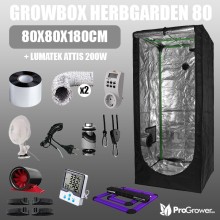 Complete Kit: Growbox  Herbgarden 80 80x80x180cm + Lumatek ATTIS 200W