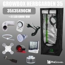 Komplettset: Growbox Herbgarden 35 35x35x90cm + 4 x LED GROW 10W