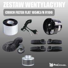 Belüftungssatz CROCO FILTER FLAT 105m3/h fi100