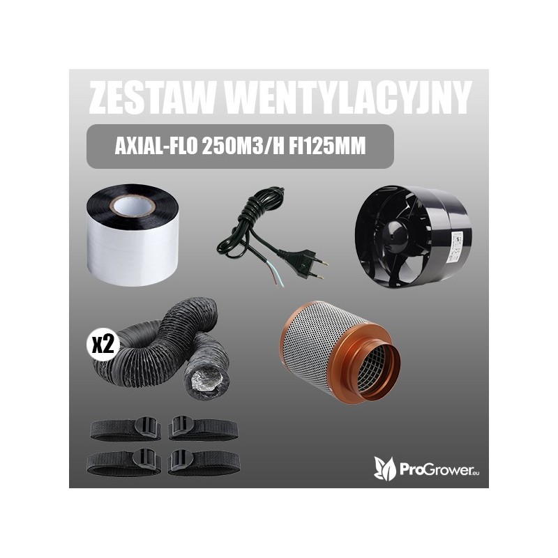 AXIAL-FLO 250m3/h fI125mm ventilation kit