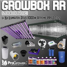 Complete Kit:  Growbox RR C600 + 6 x Lumatek LED Zeus 1000w Extreme PPFD CO2