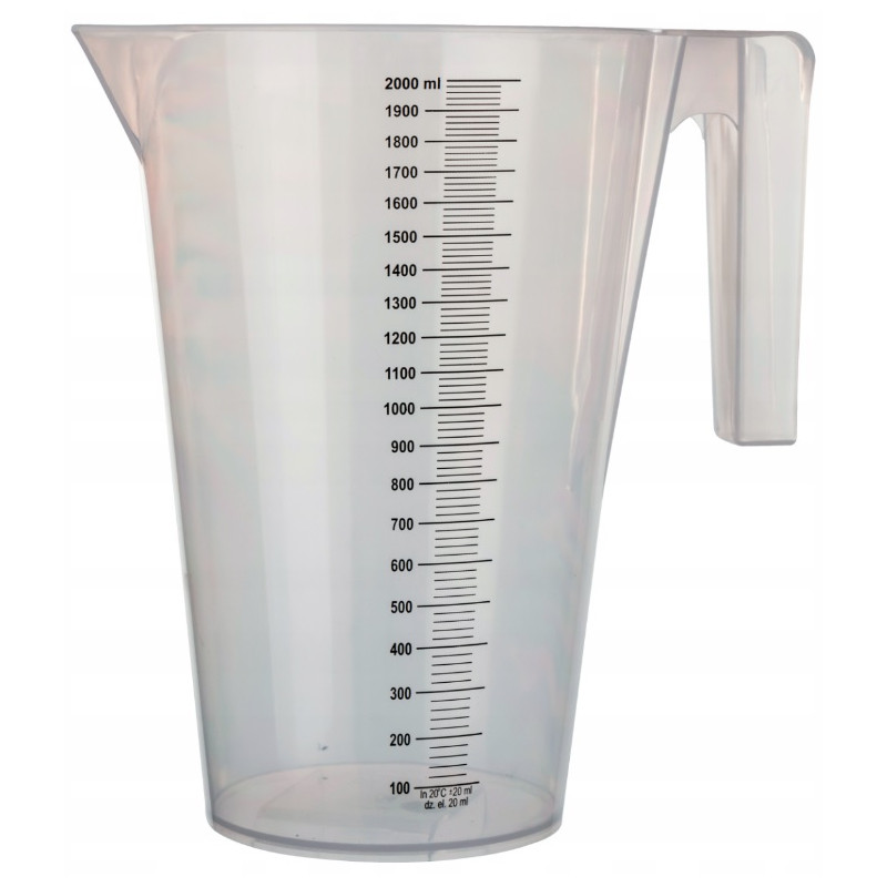 GALAXYFARM 2L plastic measuring cup, graduated in 20ml increments