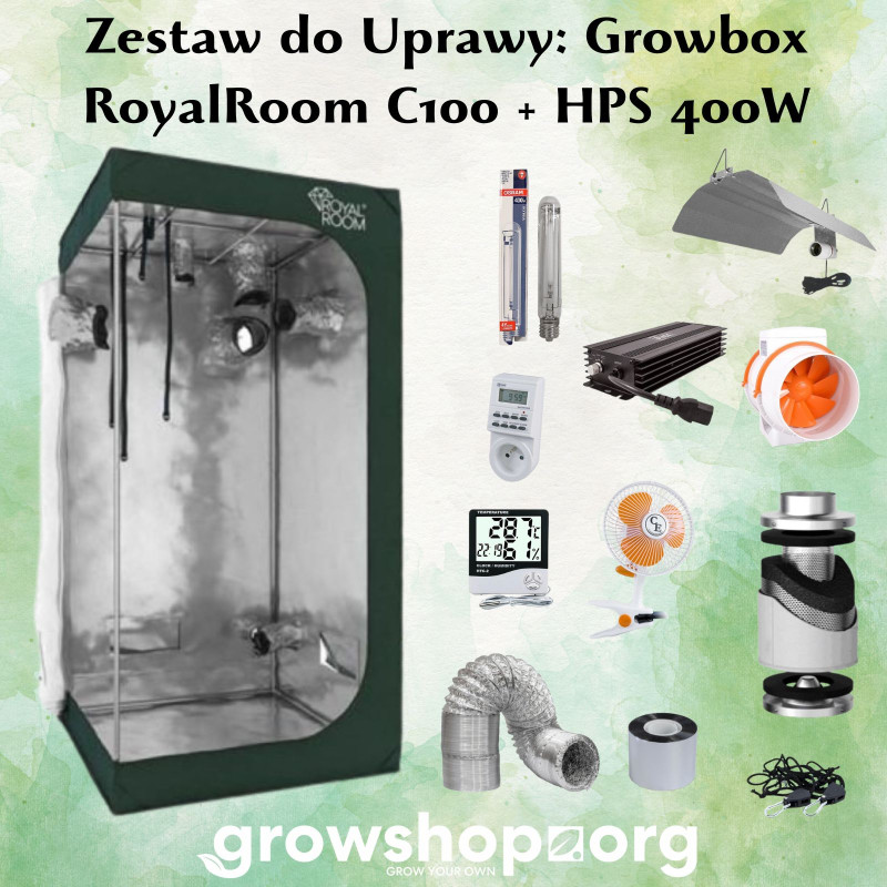 Zestaw do uprawy: Growbox RoyalRoom 100x100x200cm + HPS 400W