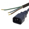 Netzkabel mit IEC C14-Stecker, männlich, 3x1,5mm, Länge 1,7m