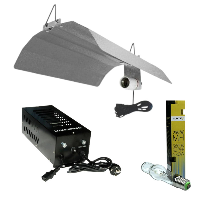 Elektrox Super Grow MH 250W + LUMii Black reflector, lighting kit.