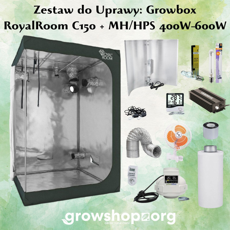 Zestaw do uprawy: Growbox RoyalRoom 150x150x200cm + HPS/MH 400W-600W