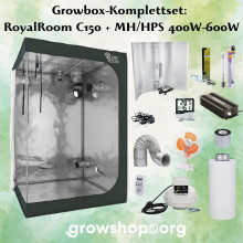 Komplettset: Growbox RoyalRoom 150x150x200cm + HPS/MH 400W-600W