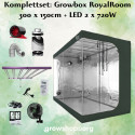 Komplettset: Growbox RoyalRoom 300x150cm + LED 2 x 720W