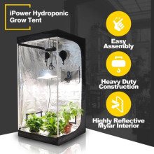 Growbox iPower Silber 80x80x160cm, Anbauzelt