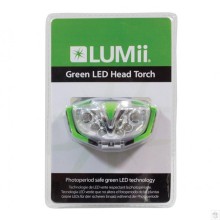 Latarka czołowa LUMII Green LED 10W do obserwacji roślin w nocy (światło obojętne dla roślin)