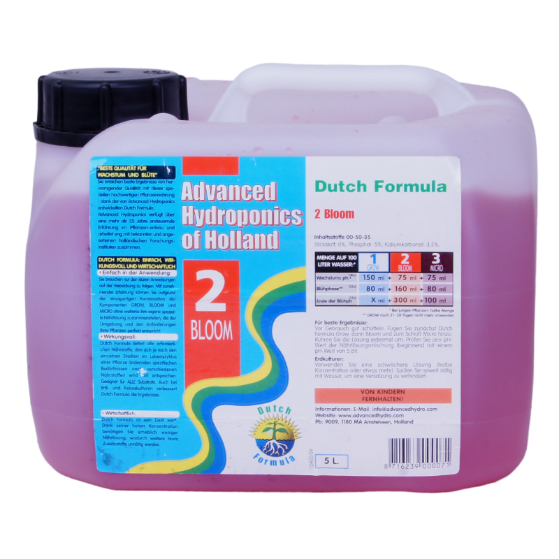 Advanced Hydroponics of Holland DUTCH FORMULA 2 BLOOM 5L, fertilizer for flowering